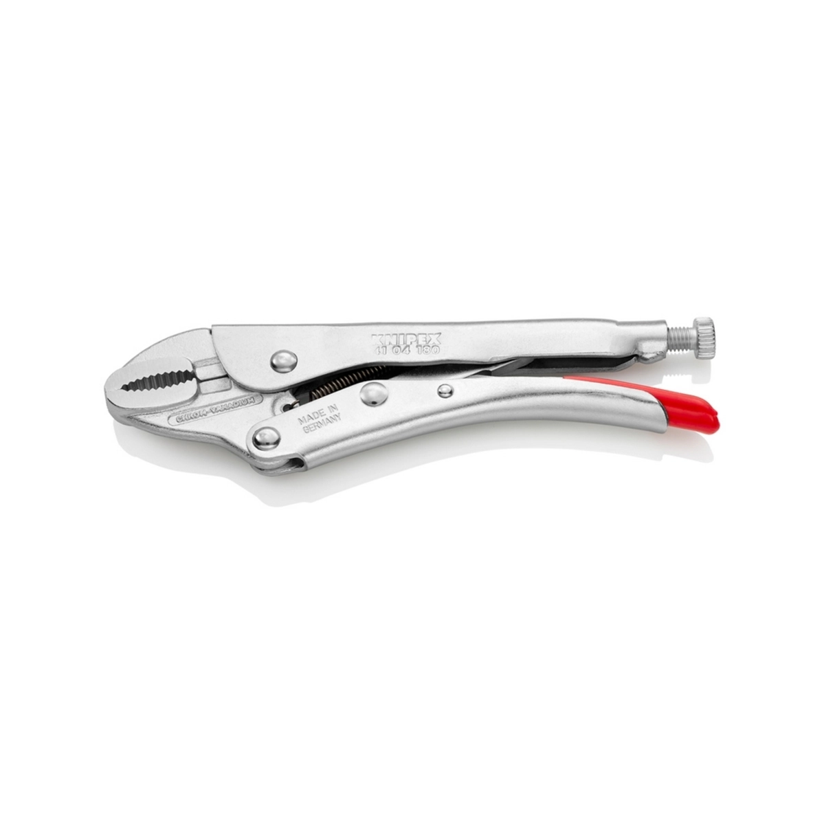 KNIPEX คีมล็อคปากโค้ง ขนาด 180 มม. สามารถตัดลวดแข็งปานกลางได้สูงสุด Ø 2.0 มม. รหัสสินค้า 41 04 180 (คะนิเพค)