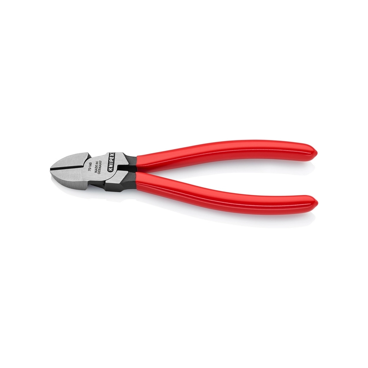 KNIPEX คีมตัดปากเฉียงเคลือบดำ ด้ามพลาสติก 160 mm. รหัส 70 01 160 (คะนิเพค)