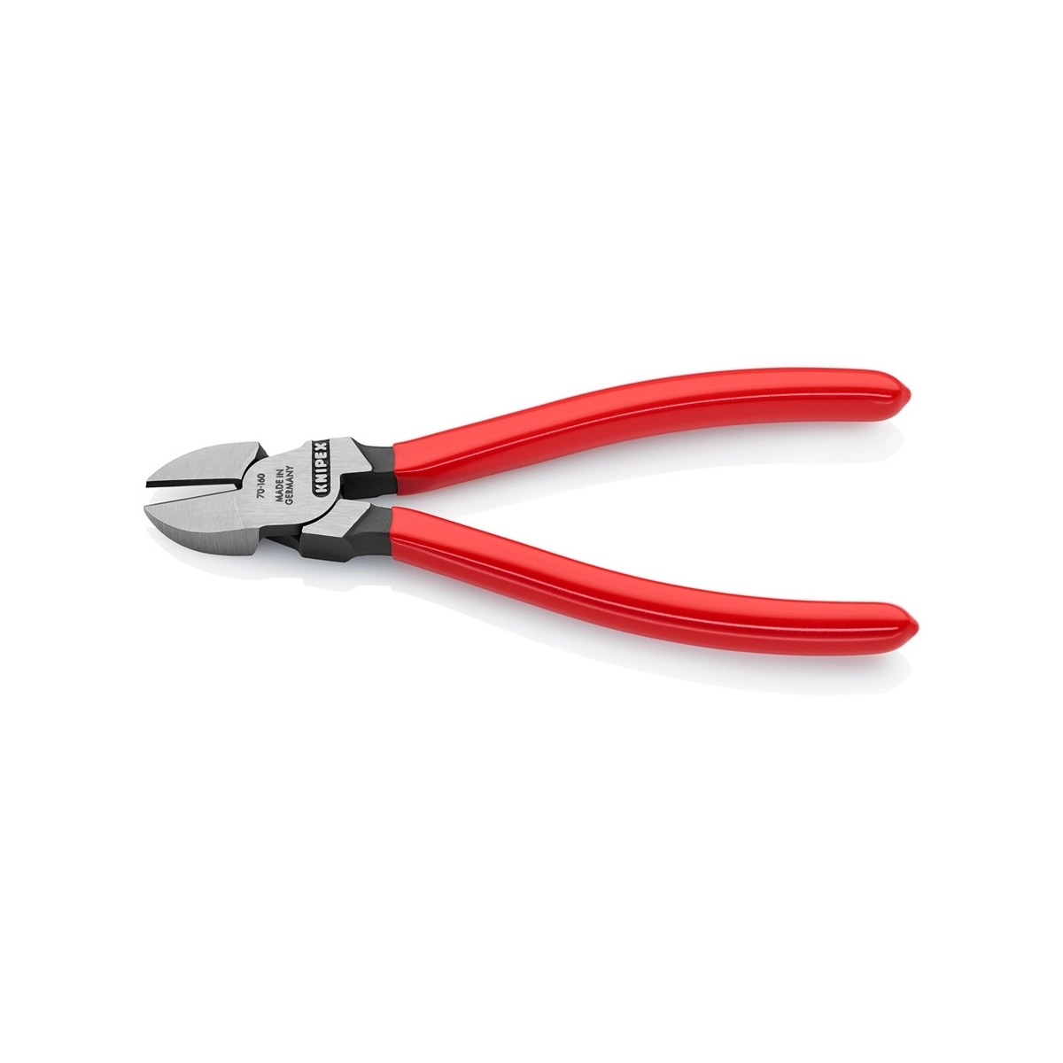 KNIPEX คีมตัดปากเฉียงเคลือบดำ ด้ามพลาสติก 160 mm. รหัส 70 01 160 (คะนิเพค)