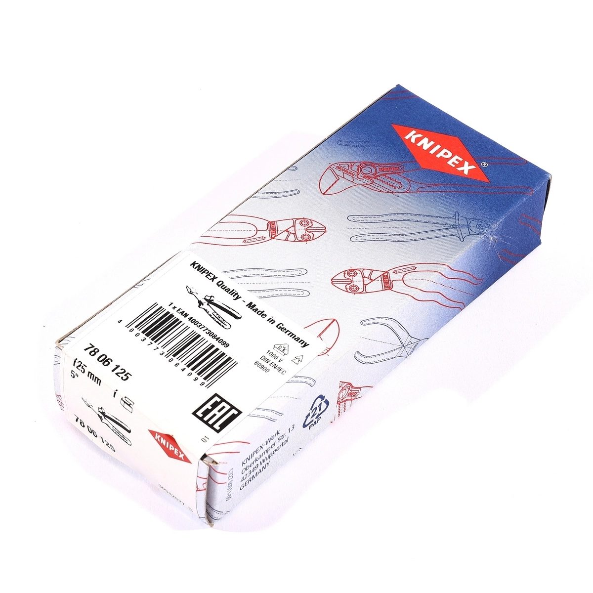KNIPEX คีมตัดอิเล็กทรอนิกส์ รุ่น Super Knips ด้าม VDE ขนาด 125 มม รหัส 78 06 125 (คะนิเพค)