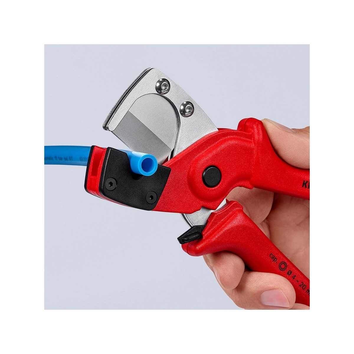 KNIPEX คีมตัดท่อมัลติเลเยอร์และท่อลมแรงดัน รหัส 90 10 185 (คะนิเพค)