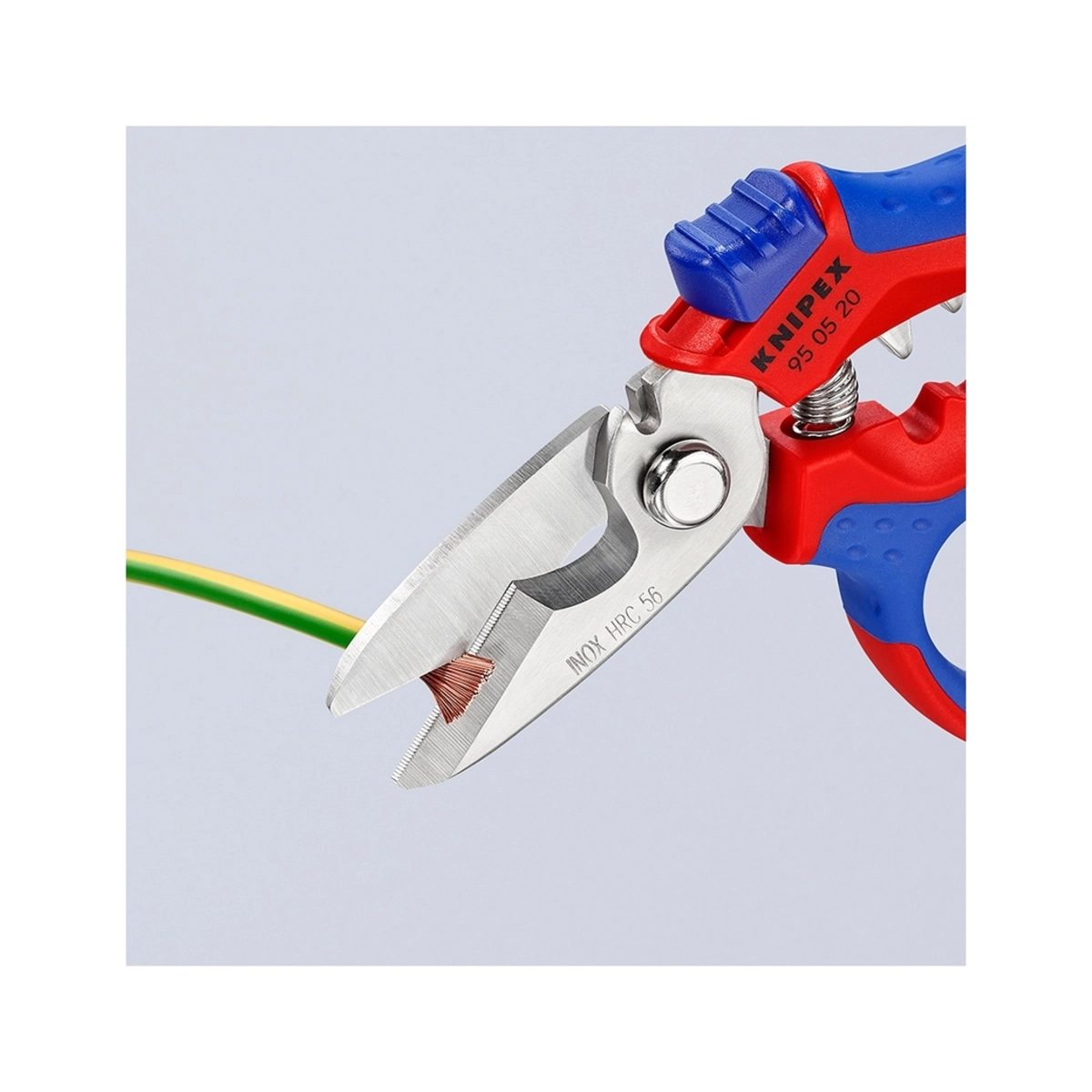 KNIPEX กรรไกรปลายเฉียงสำหรับช่างไฟฟ้า สำหรับข้อต่อลวดขนาด 0.5 - 6 มม² และ 10 - 25 มม² ไม่เหมาะสำหรับการตัดลวดทองแดงชนิดแข็ง (คะนิเพค)
