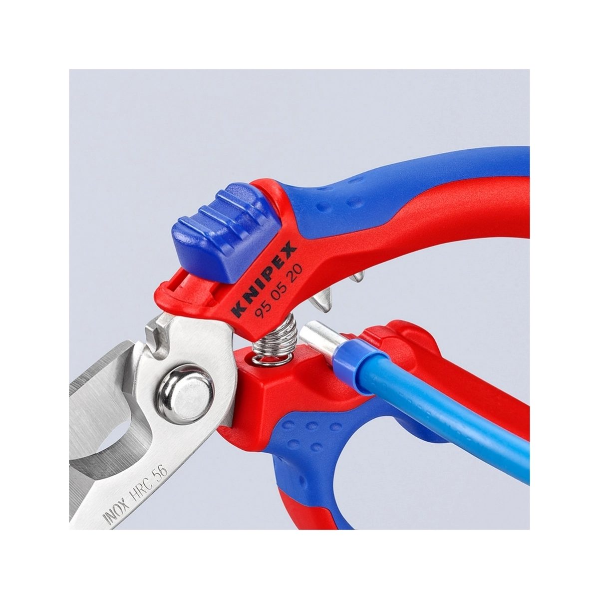 KNIPEX กรรไกรปลายเฉียงสำหรับช่างไฟฟ้า สำหรับข้อต่อลวดขนาด 0.5 - 6 มม² และ 10 - 25 มม² ไม่เหมาะสำหรับการตัดลวดทองแดงชนิดแข็ง (คะนิเพค)