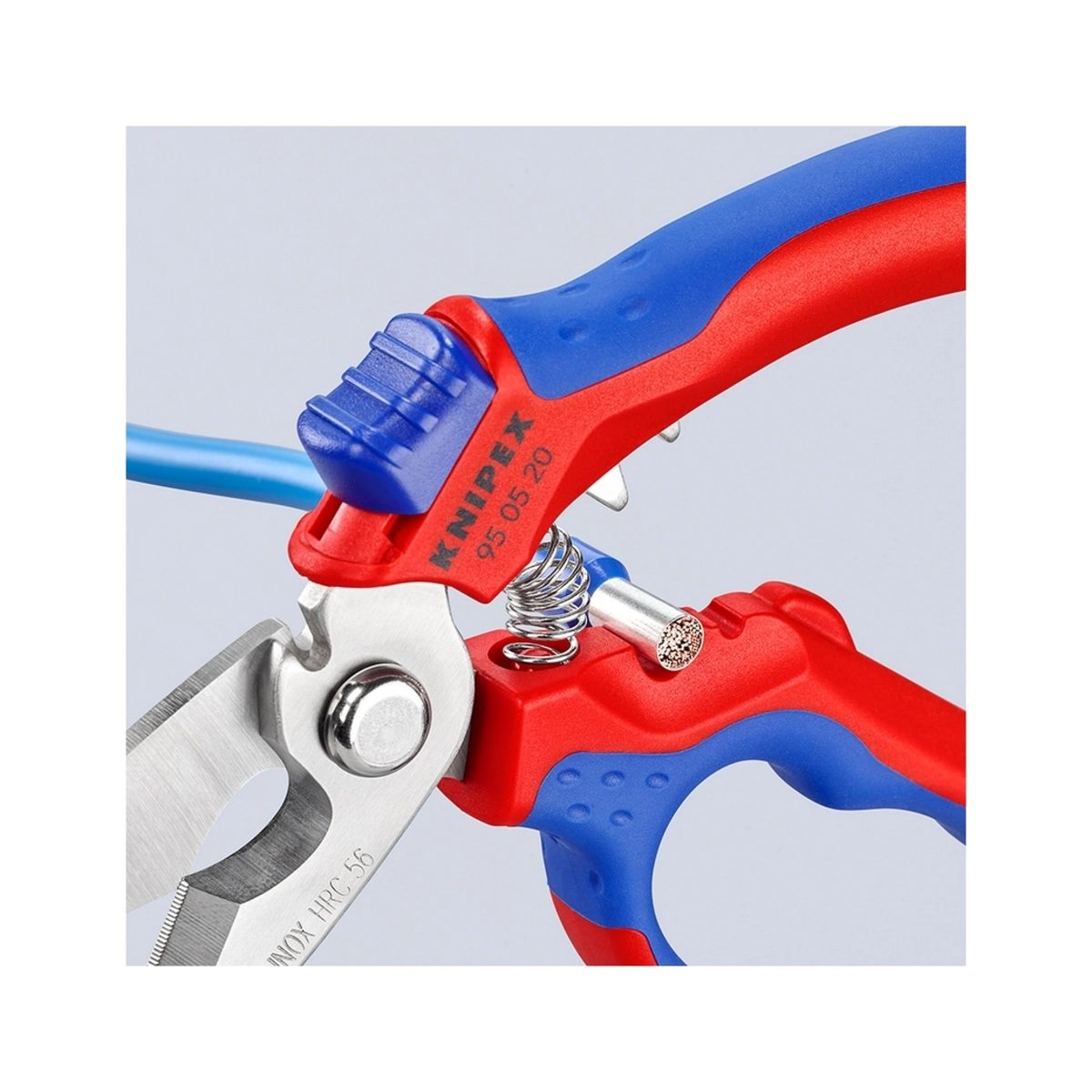 KNIPEX กรรไกรปลายเฉียงสำหรับช่างไฟฟ้า สำหรับข้อต่อลวดขนาด 0.5 - 6 มม² และ 10 - 25 มม² ไม่เหมาะสำหรับการตัดลวดทองแดงชนิดแข็ง (คะนิเพค)