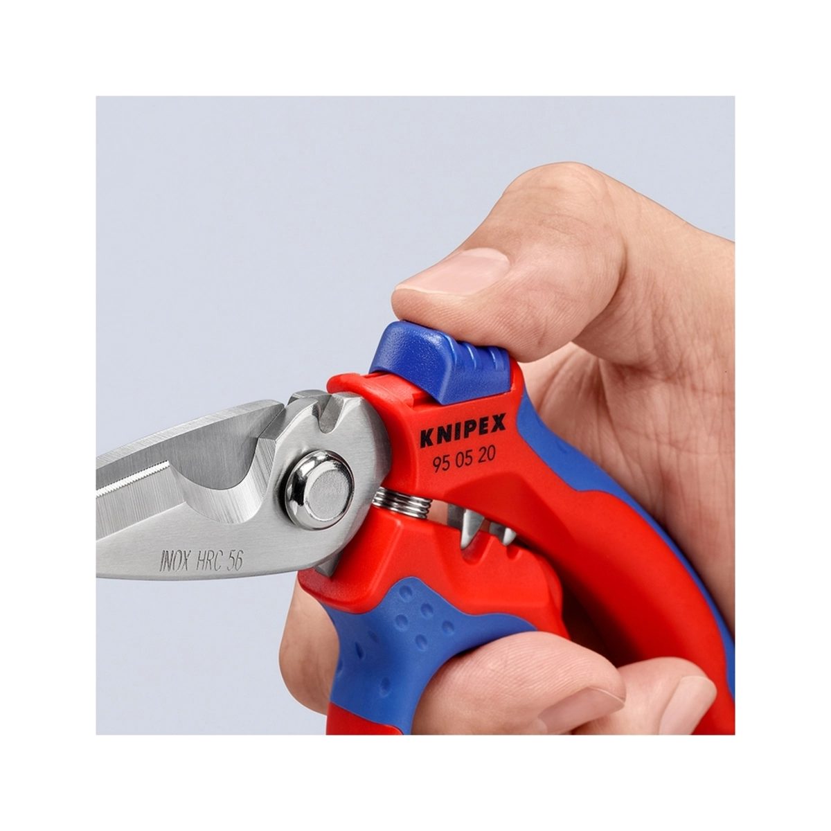 KNIPEX กรรไกรปลายเฉียงสำหรับช่างไฟฟ้า สำหรับข้อต่อลวดขนาด 0.5 - 6 มม² และ 10 - 25 มม² ไม่เหมาะสำหรับการตัดลวดทองแดงชนิดแข็ง (คะนิเพค)