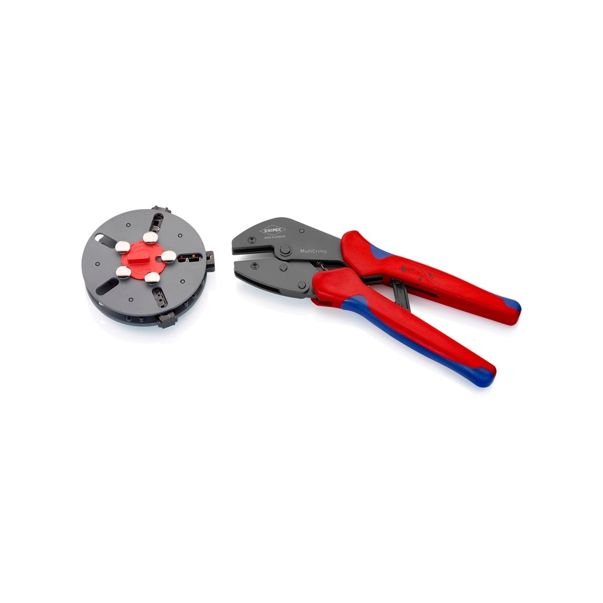 KNIPEX คีมย้ำหางปลา รุ่น MultiCrimp เปลี่ยนหัว magazine ได้ จำนวน 3 ดาย รหัส 97 33 01 (คะนิเพค)