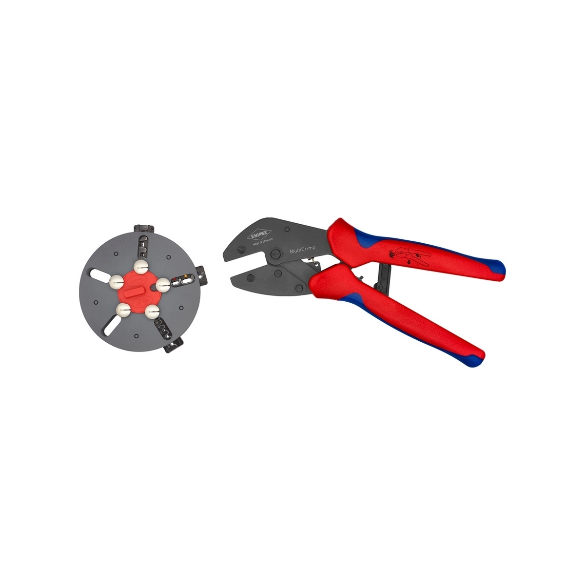 KNIPEX คีมย้ำหางปลา รุ่น MultiCrimp เปลี่ยนหัว magazine ได้ จำนวน 3 ดาย รหัส 97 33 01 (คะนิเพค)