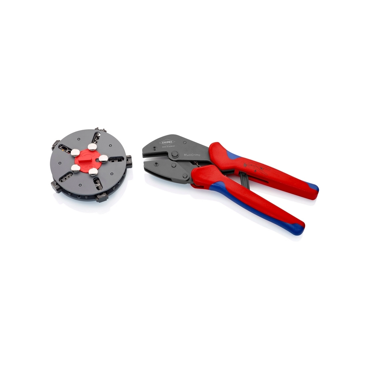 KNIPEX คีมย้ำหางปลา รุ่น MultiCrimp เปลี่ยนหัว magazine ได้ จำนวน 5 ดาย รหัส 97 33 02 (คะนิเพค)