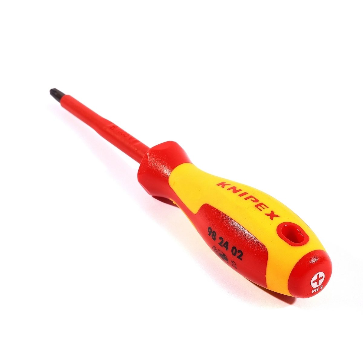 KNIPEX ไขควงกันไฟหัวแฉก ขนาด PH2 6 X 100 มม. รหัส 98 24 02 (คะนิเพค)