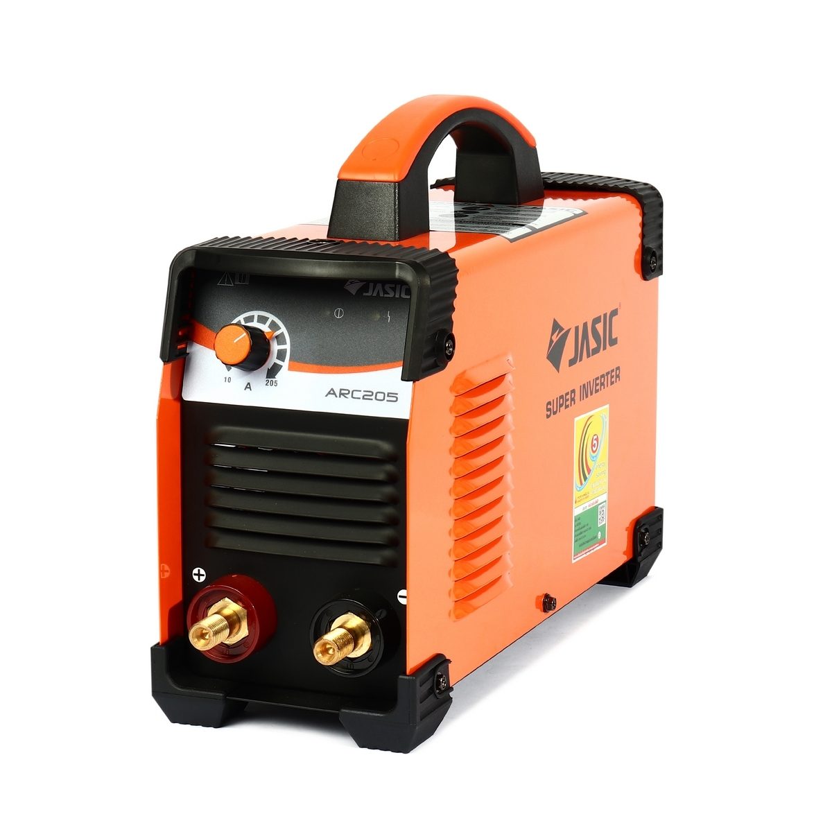 JASIC เครื่องเชื่อม ARC รุ่น ARC205 กระแสไฟเชื่อม 20-180 แอมป์ แรงดันไฟ 220 โวลต์ กำลังไฟฟ้าเข้า 7.4KVA ขนาดลวดที่ใช้ 1.6-4.0 มม. ประสิทธิภา