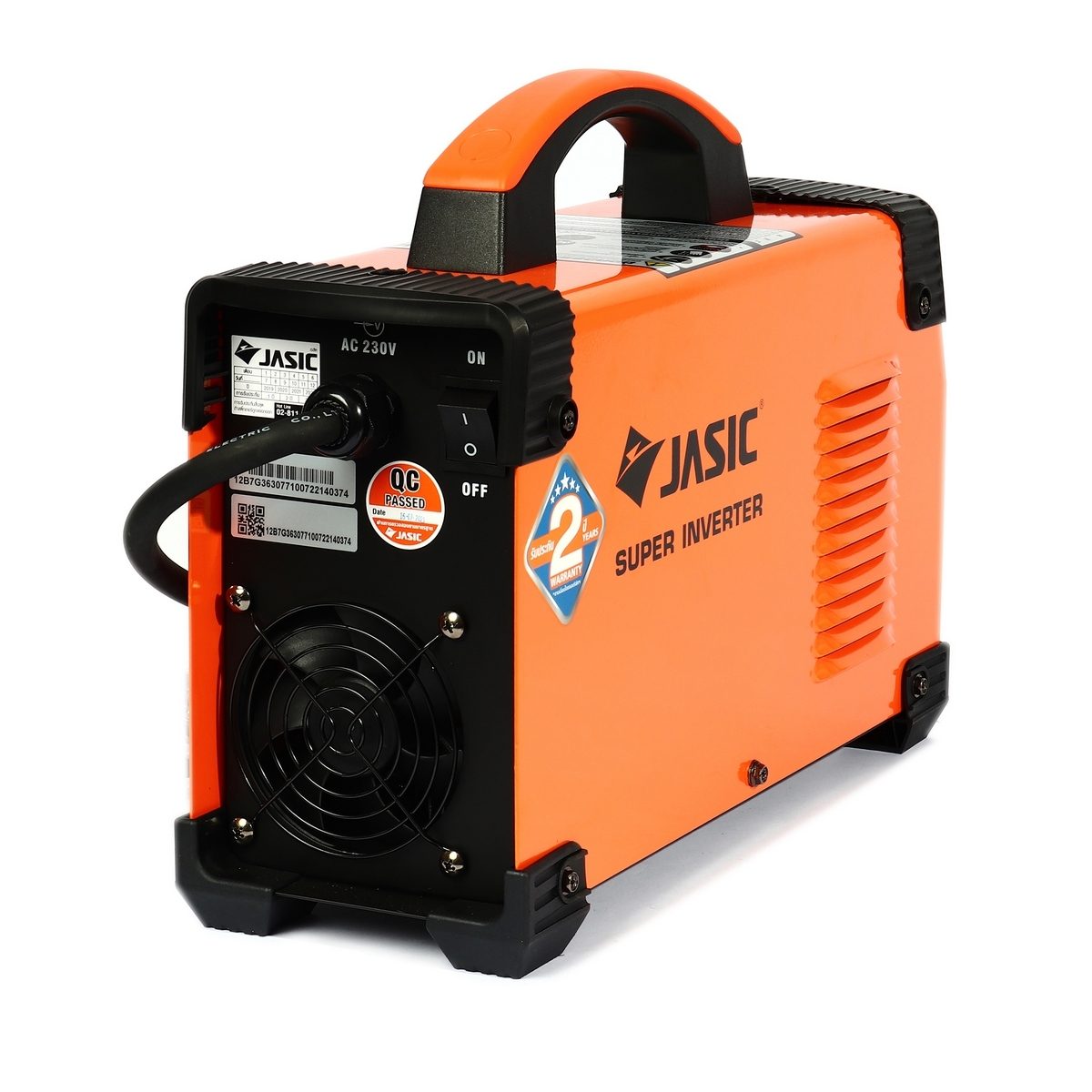 JASIC เครื่องเชื่อม ARC รุ่น ARC205 กระแสไฟเชื่อม 20-180 แอมป์ แรงดันไฟ 220 โวลต์ กำลังไฟฟ้าเข้า 7.4KVA ขนาดลวดที่ใช้ 1.6-4.0 มม. ประสิทธิภา