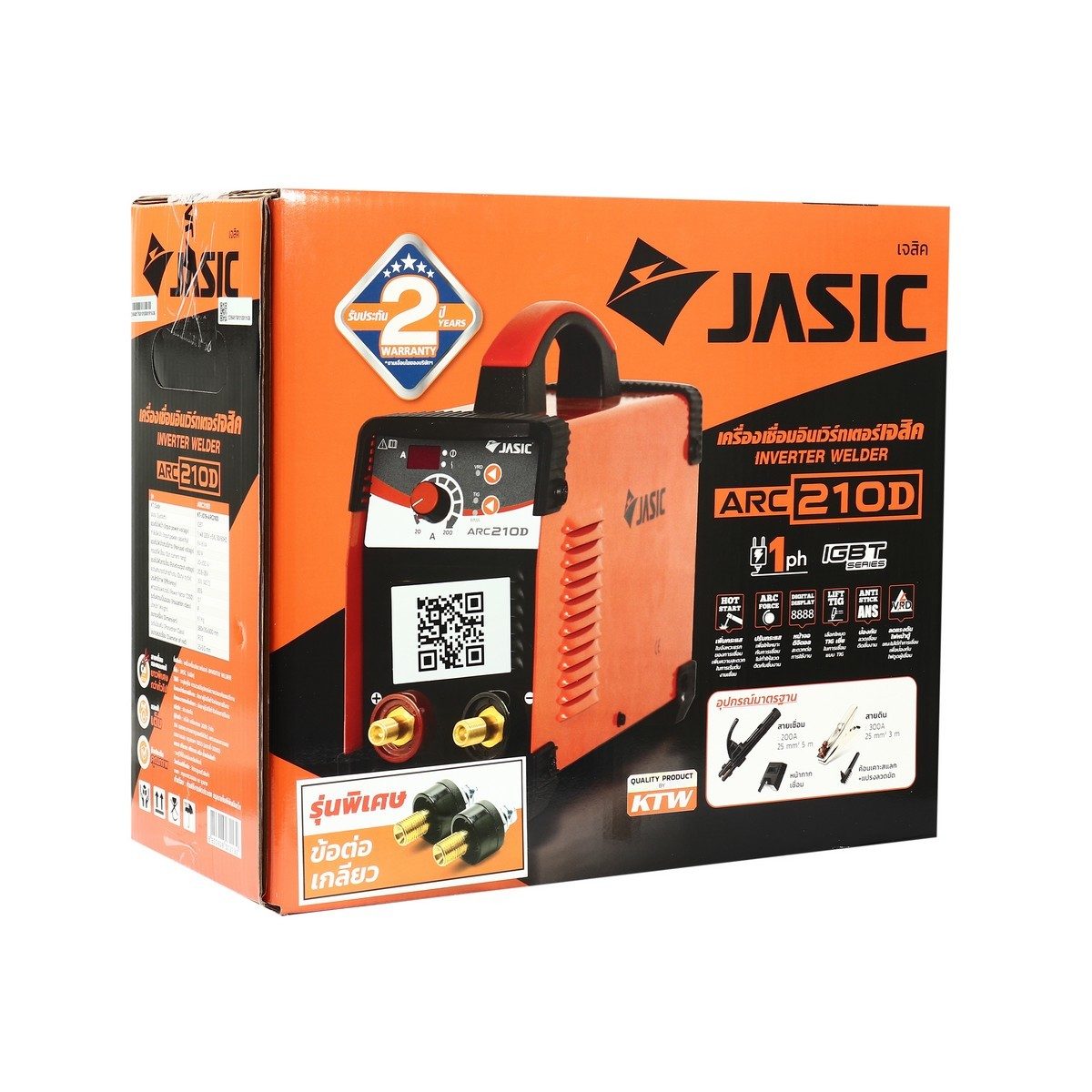 JASIC เครื่องเชื่อม 20-200 แอมป์ ระบบ MMA / Lift TIG รุ่น ARC210D แรงดันไฟเข้า 1 เฟส 220 โวลต์ ระบบป้องกัน IP21S (เจสิค)