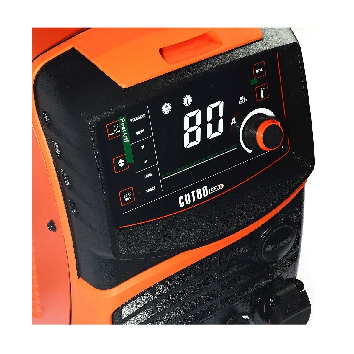 JASIC เครื่องตัดพลาสม่า 3 เฟส 380 โวลต์ รุ่น CUT80L225II กระแสการตัด 20-80 แอมป์ สามารตัดแบบเซาะร่องและตัดแบบตาข่าย ความหนาในการตัดสูงสุด 35