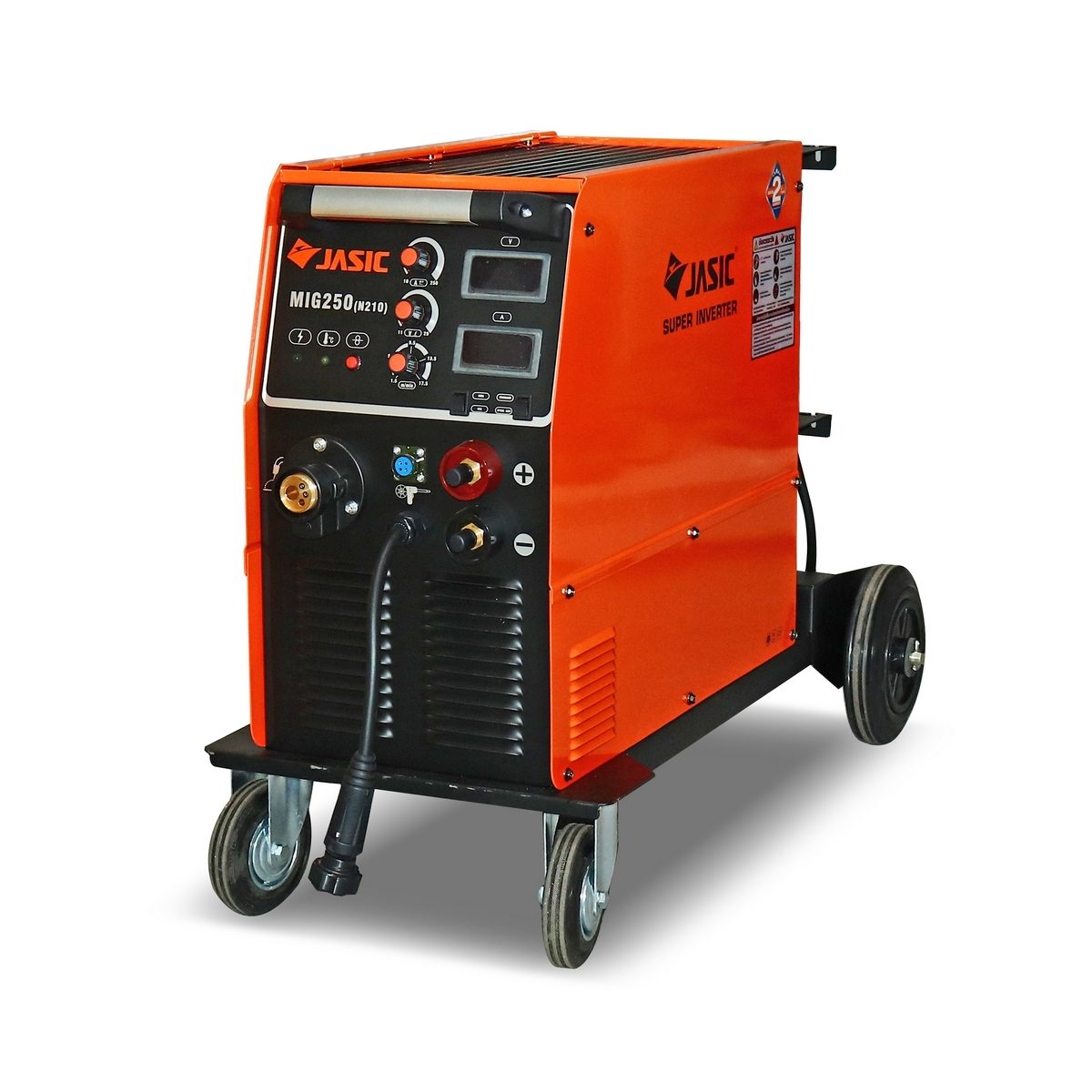 JASIC เครื่องเชื่อม ตู้เชื่อม Inverter IGBT รุ่น MIG250N210 มี 2 ระบบ MIG และ MMA กระแสไฟเชื่อม 250 แอมป์ แรงดันไฟ 380 โวลต์ มีชุดป้อนลวดในต