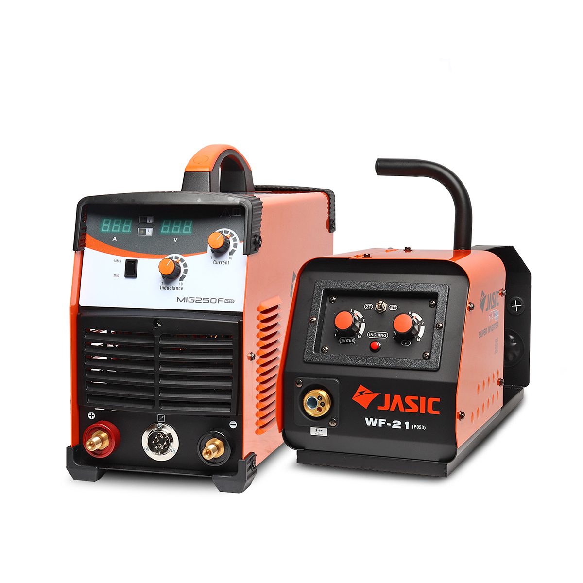 JASIC เครื่องเชื่อม MIG/MMA 250/220 แอมป์ รุ่น MIG250FN253 แรงดันไฟ 3 เฟส 380 โวลต์ ขนาดลวดเชื่อม 0.8 - 1.0 มม. ชุดป้อนลวดแบบแยก ระดับป้องกั