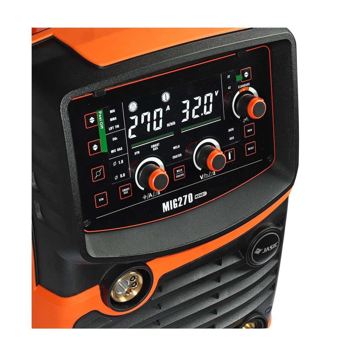 JASIC (เจสิค) เครื่องเชื่อม MIG, MMA, Lift TIG รุ่น MIG270N248II แรงดันไฟ 3 เฟส 380 โวลต์ ระบบเช็คแก๊สและเช็คลวด ระบบป้องกัน IP21S