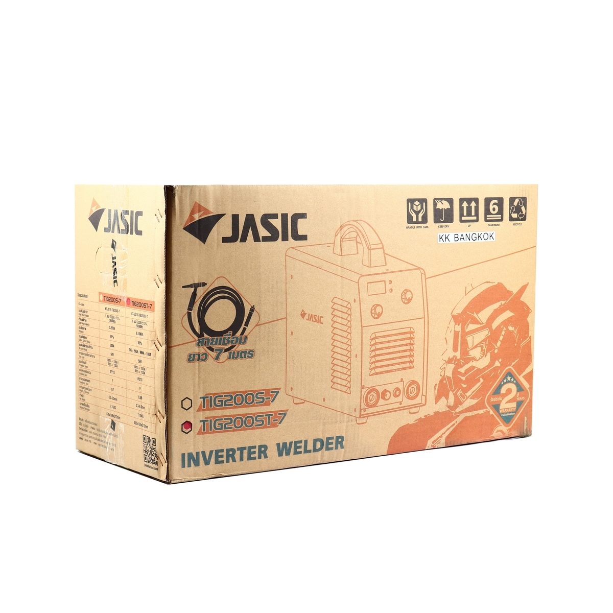 เครื่องเชื่อม TIG / MMA ยี่ห้อ เจสิค (JASIC) รุ่น TIG200ST-7 กระแสไฟเชื่อม TIG 200 แอมป์ และ MMA 180 แอมป์ ไฟ 1 เฟส 220 โวลต์ ความหนาของชิ้น