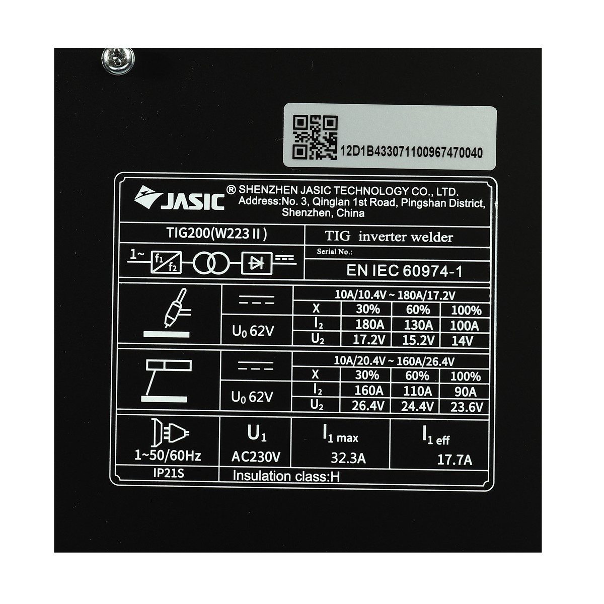 JASIC เครื่องเชื่อม TIG / MMA รุ่น TIG200W223 1 เฟส 5.4 KVA 2T/4T ระบบแก๊สอัจฉริยะ ระบบป้องกัน IP21S (เจสิค)