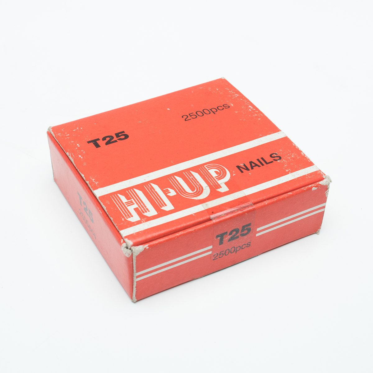 HI-UP ตะปูยิงไม้ 25 มม. รุ่น T-25 ใช้กับแม็กยิงตะปู รุ่น FF1.8/50, Q-TYPE และ T-64 บรรจุ 2,500 ตัว/กล่อง (ไฮ-อัพ)