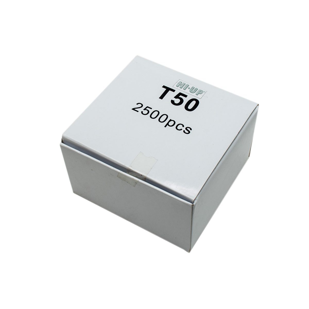 HI-UP ตะปูยิงไม้ 25 มม. รุ่น T-50 ใช้กับแม็กยิงตะปู รุ่น FF1.8/50, Q-TYPE และ T-64 บรรจุ 2,500 ตัว/กล่อง (ไฮ-อัพ)