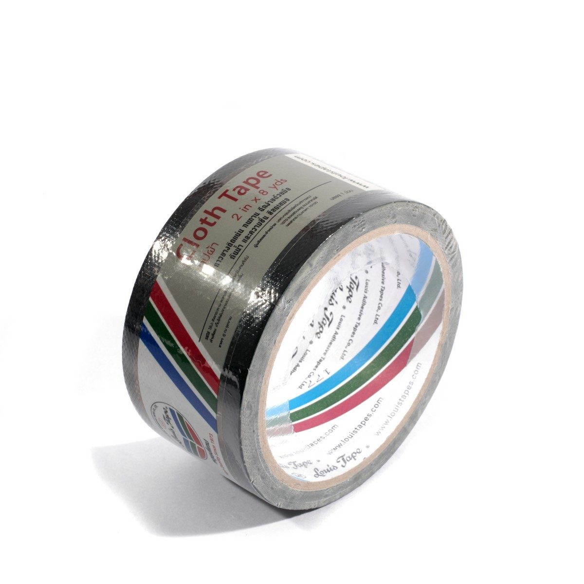 LOUIS TAPE เทปผ้าสีดำ ขนาด 2 นิ้ว X 8 หลา (6 ม้วน/แพ็ก) เหนียว ทนทาน ฉีกได้ด้วยมือเปล่า ใช้งานสะดวก ผ้าเคลือบผิวด้วย PE กันน้ำ กันความชื้น ส