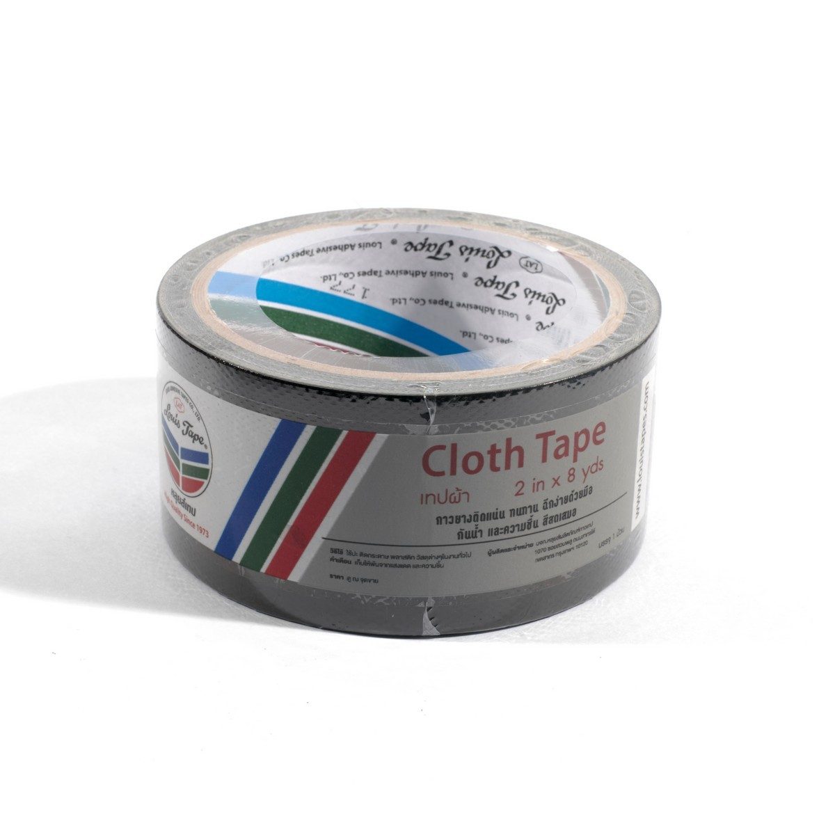 LOUIS TAPE เทปผ้าสีดำ ขนาด 2 นิ้ว X 8 หลา (6 ม้วน/แพ็ก) เหนียว ทนทาน ฉีกได้ด้วยมือเปล่า ใช้งานสะดวก ผ้าเคลือบผิวด้วย PE กันน้ำ กันความชื้น ส