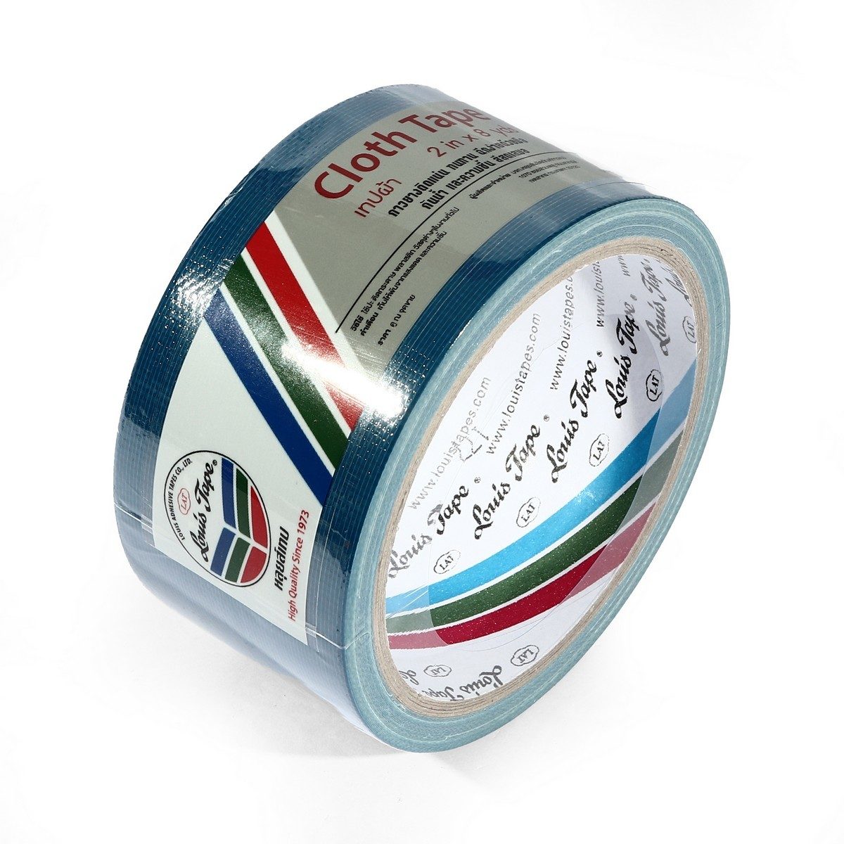 LOUIS TAPE เทปผ้าสีน้ำเงิน ขนาด 2 นิ้ว X 8 หลา (6 ม้วน/แพ็ก) เหนียว ทนทาน ฉีกได้ด้วยมือเปล่า ใช้งานสะดวก ผ้าเคลือบผิวด้วย PE กันน้ำ กันความช