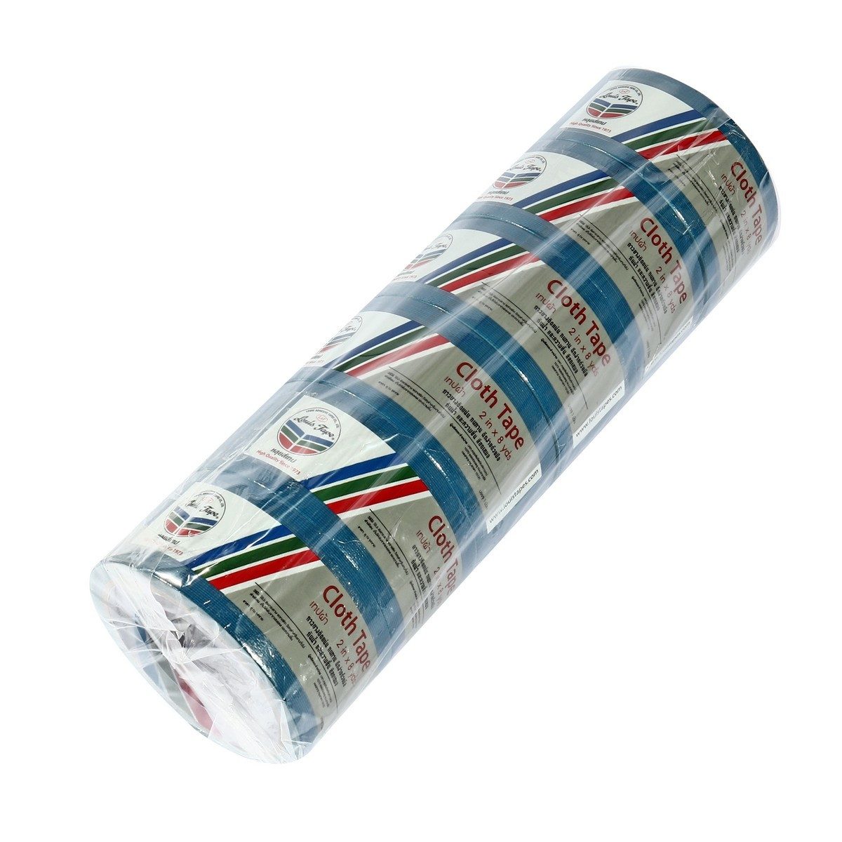 LOUIS TAPE เทปผ้าสีน้ำเงิน ขนาด 2 นิ้ว X 8 หลา (6 ม้วน/แพ็ก) เหนียว ทนทาน ฉีกได้ด้วยมือเปล่า ใช้งานสะดวก ผ้าเคลือบผิวด้วย PE กันน้ำ กันความช