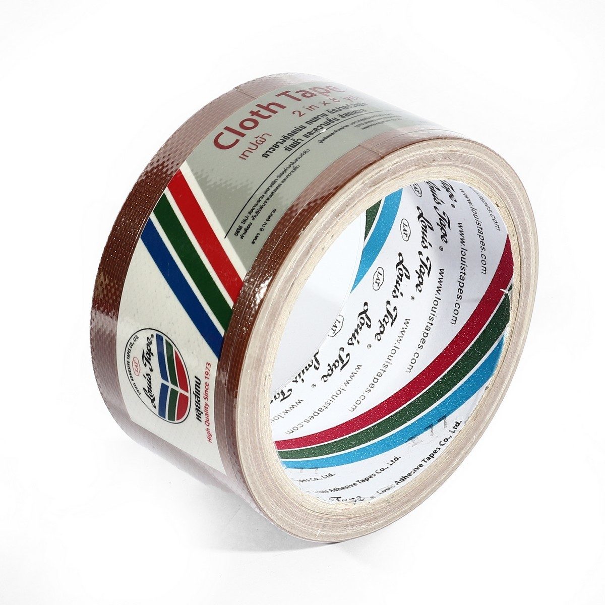 LOUIS TAPE เทปผ้าสีน้ำตาล ขนาด 2 นิ้ว X 8 หลา (6 ม้วน/แพ็ก) เหนียว ทนทาน ฉีกได้ด้วยมือเปล่า ใช้งานสะดวก ผ้าเคลือบผิวด้วย PE กันน้ำ กันความชื