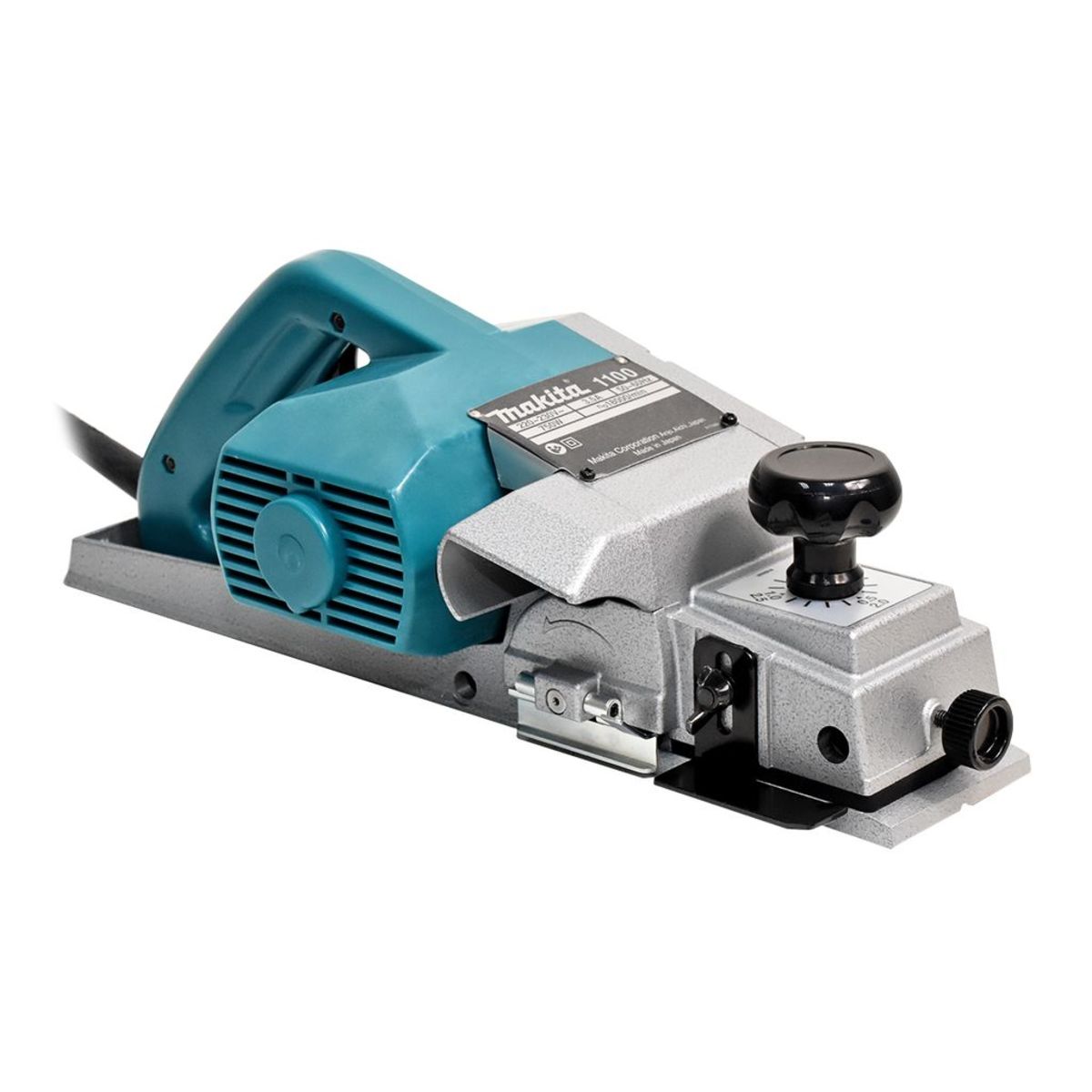 MAKITA กบไสไม้ไฟฟ้า ขนาด 3-1/4 นิ้ว (82 มม.) กำลังไฟ 750 วัตต์ รุ่น 1100 กบกินเนื้อไม้ลึก 3 มม. ความเร็วรอบตัวเปล่า 18,000 รอบ/นาที มีฉนวนสอ