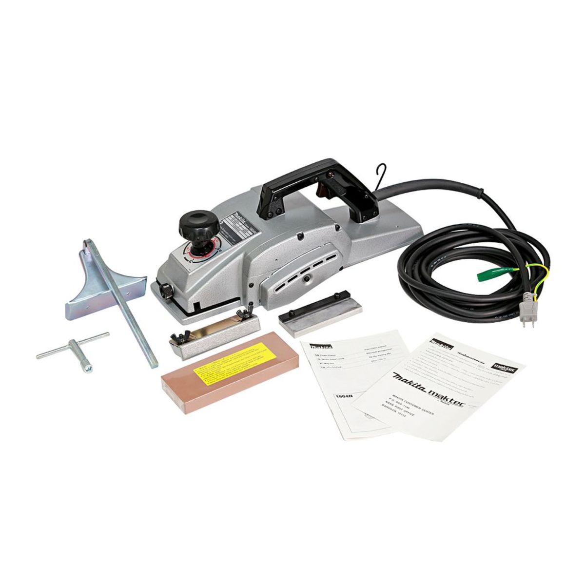 MAKITA กบไสไม้ไฟฟ้า ขนาด 5-3/8 นิ้ว (136 มม.) กำลังไฟ 960 วัตต์ รุ่น 1804N กบกินเนื้อไม้ลึก 3 มม. ความเร็วรอบตัวเปล่า 16,000 รอบ/นาที (มากีต
