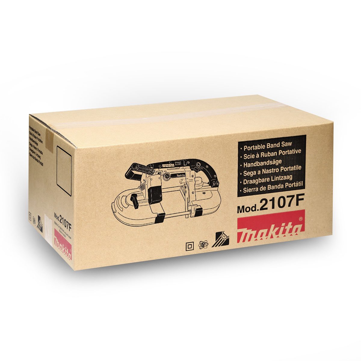 MAKITA เลื่อยสายพานตัดโลหะมือถือไฟฟ้า ขนาด 120 มม. (4-3/4 นิ้ว) รุ่น 2107F กำลังไฟ 710 วัตต์ ความเร็วของใบมีด 1.0-1.7 เมตร/วินาที (มากีต้า)