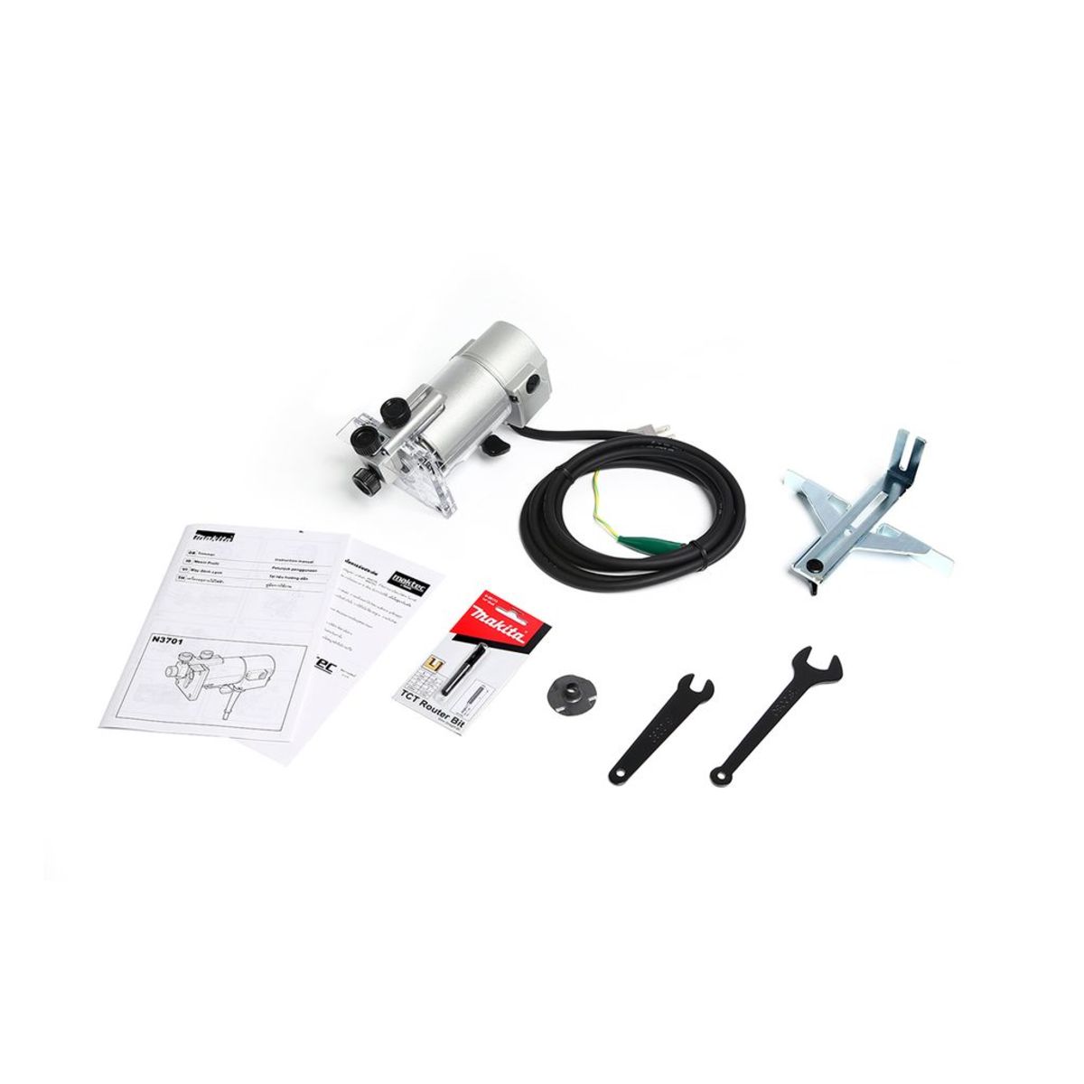 MAKITA เครื่องแกะลายไม้ ขนาด 1/4 นิ้ว (6 มม.) กำลังไฟ 440 วัตต์ รุ่น N3701 ความเร็วรอบ 30,000 รอบ/นาที (มากีต้า)