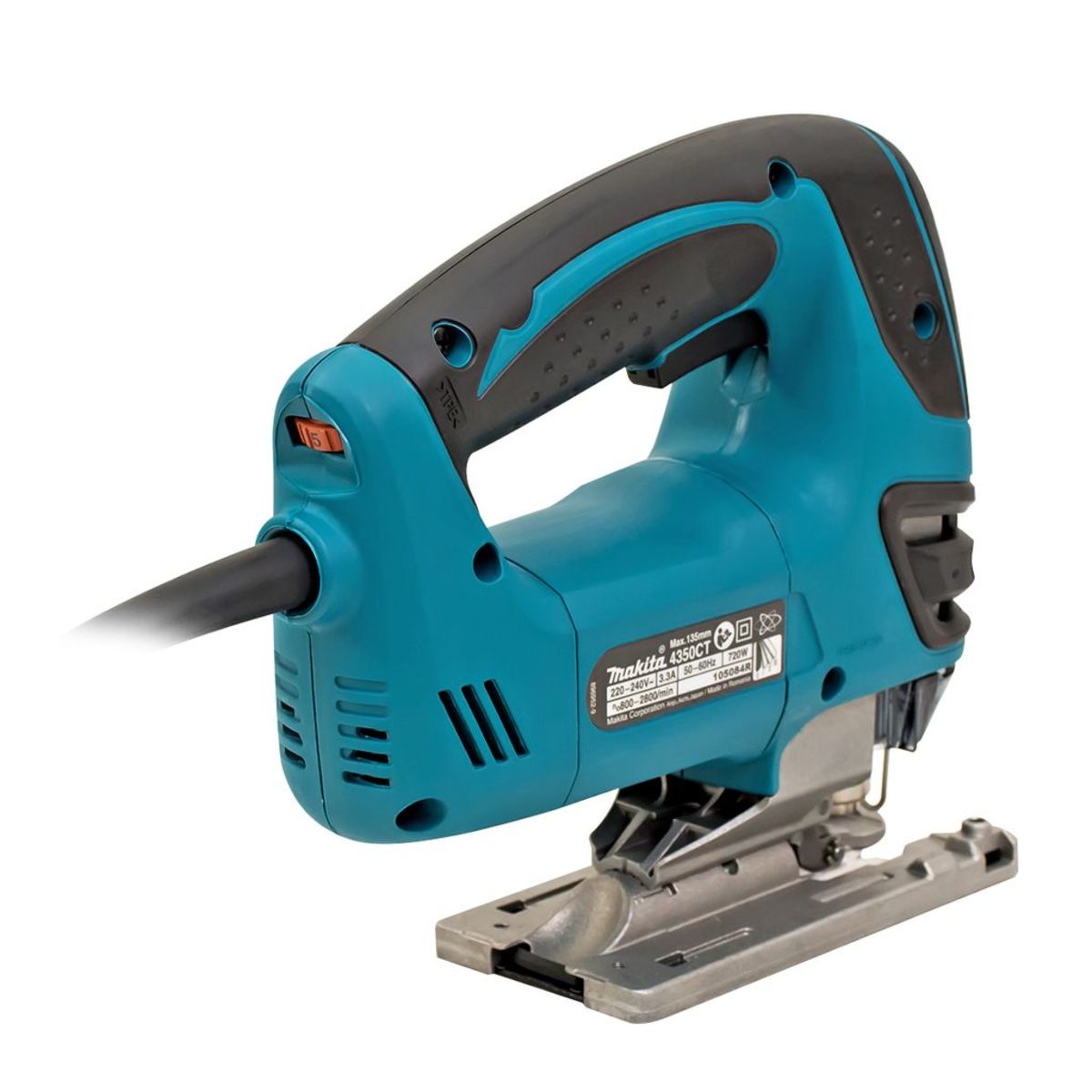 MAKITA เลื่อยจิ๊กซอว์ปรับรอบ B-TYPE กำลังไฟ 720 วัตต์ รุ่น 4350CT ความยาวช่วงชัก 26 มม. ความเร็วช่วงชัก 800-2,800 จังหวะ/นาที มีเทคโนโลยี AV