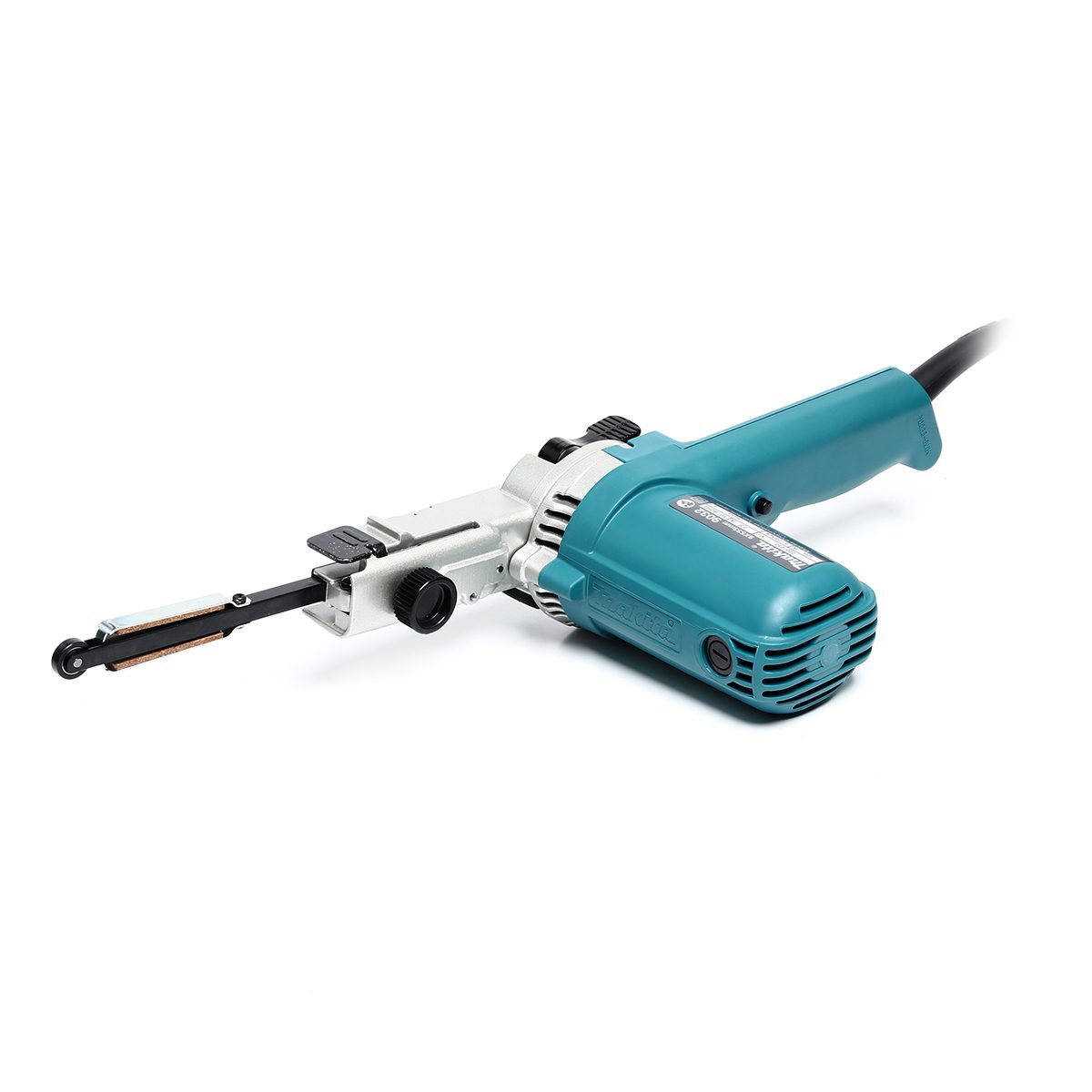 MAKITA เครื่องขัดกระดาษทรายสายพาน ขนาด 3/8 X 21 นิ้ว กำลังไฟ 500 วัตต์ รุ่น 9032 ขัดได้ลึกสูงสุด 110 มม. มีฉนวนสองชั้น มีระบบกำจัดฝุ่น (มากี