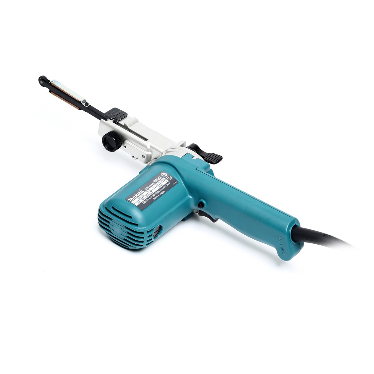 MAKITA เครื่องขัดกระดาษทรายสายพาน ขนาด 3/8 X 21 นิ้ว กำลังไฟ 500 วัตต์ รุ่น 9032 ขัดได้ลึกสูงสุด 110 มม. มีฉนวนสองชั้น มีระบบกำจัดฝุ่น (มากี