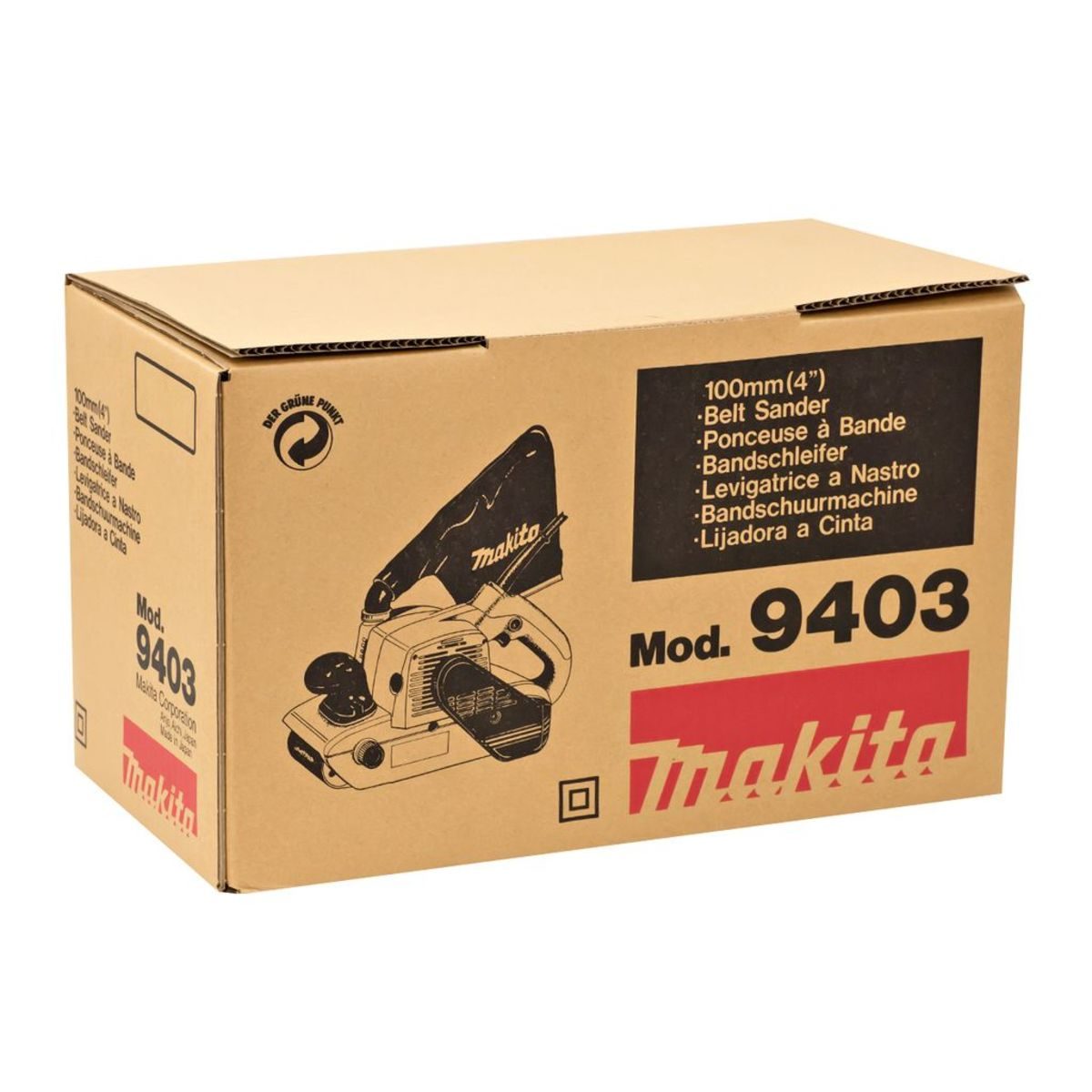 MAKITA เครื่องขัดกระดาษทรายสายพาน ขนาด 4 X 24 นิ้วกำลังไฟ 1,200 วัตต์ รุ่น 9403 ฉนวนสองชั้น มีถุงเก็บฝุ่น (มากีต้า)