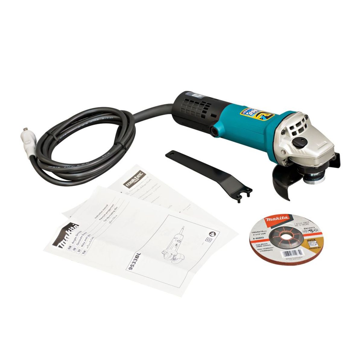 เครื่องเจียร์ไฟฟ้า MAKITA ขนาด 4 นิ้ว กำลังไฟ 720 วัตต์ รุ่น 9533BL ความเร็วรอบตัวเปล่า 9,000 รอบ/นาที รอบช้า มีฉนวนสองชั้น (มากีต้า)