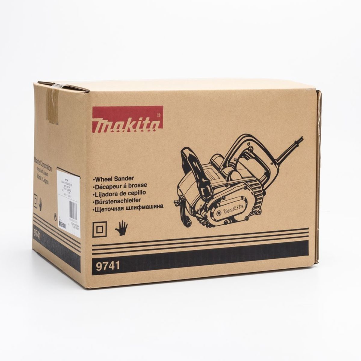 MAKITA เครื่องขัดลายไม้แปรงไนล่อน ขนาด 100 X 120 มม. (4 X 4-3/4 นิ้ว) กำลังไฟ 860 วัตต์ รุ่น 9741 ความเร็วรอบตัวเปล่า 3,500 รอบ/นาที มีระบบก