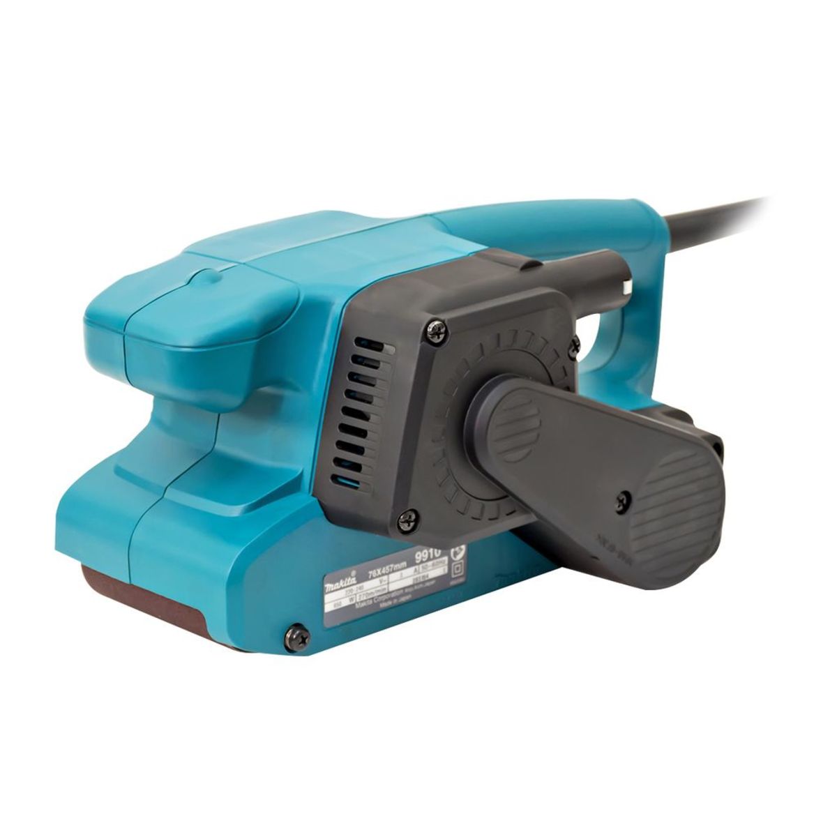 MAKITA เครื่องขัดกระดาษทรายสายพาน ขนาด 3X18 นิ้ว กำลังไฟ 650 วัตต์ รุ่น 9910 มีถุงเก็บฝุ่น ฉนวนสองชั้น มีระบบกำจัดฝุ่น (มากีต้า)