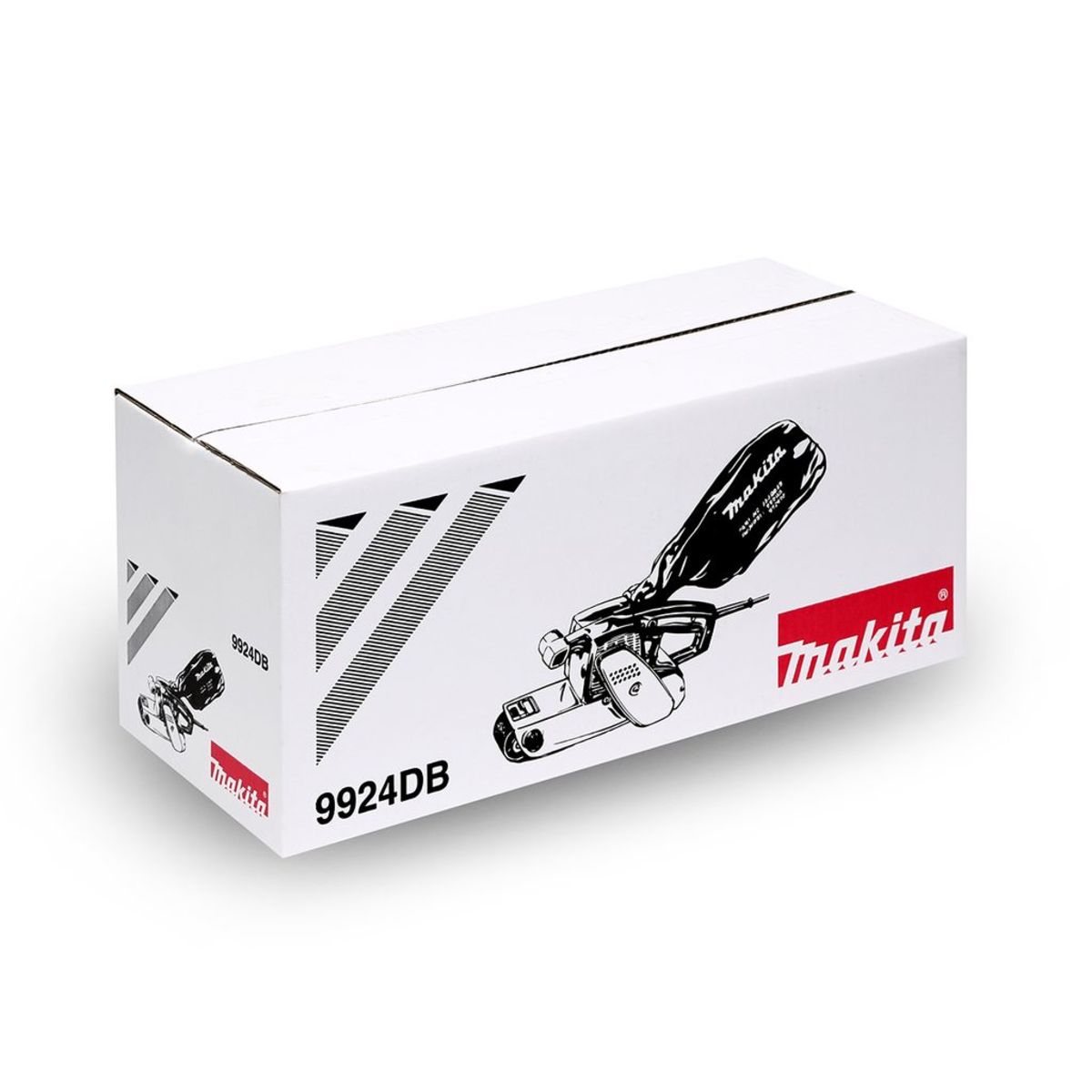 MAKITA เครื่องขัดกระดาษทรายสายพาน ขนาด 3X24 นิ้ว กำลังไฟ 850 วัตต์ รุ่น 9924DB มีถุงเก็บฝุ่น ฉนวนสองชั้น มีระบบกำจัดฝุ่น (มากีต้า)