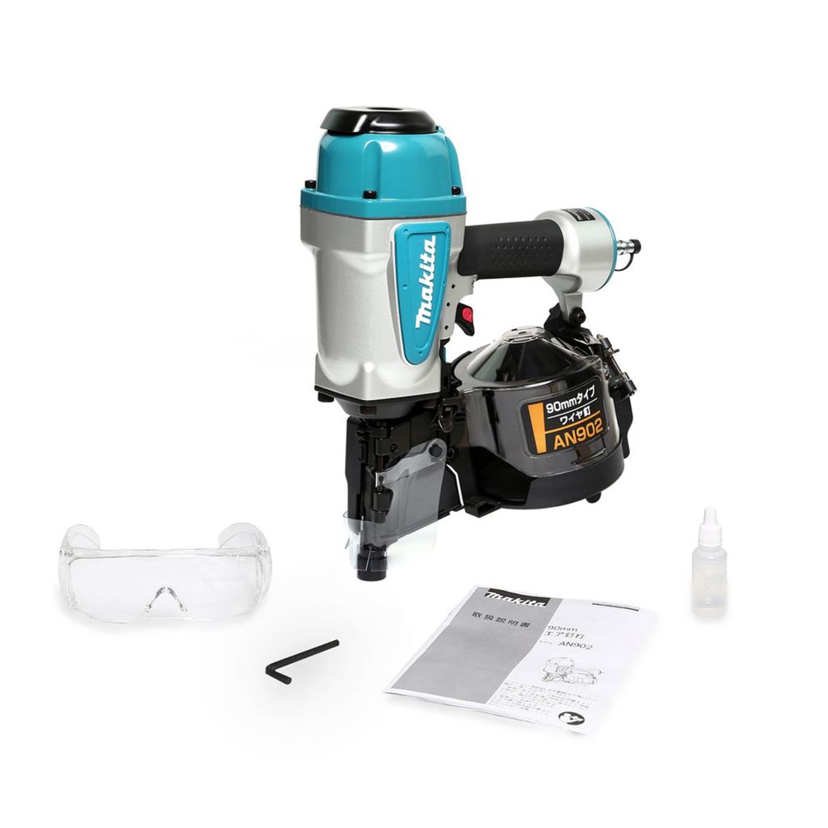 MAKITA เครื่องยิงตะปูม้วน ขนาดตะปู 45-90 มม. รุ่น AN902 แรงดันลม 60-120 PSI ความจุตะปู 150-300 ชิ้น (มากีต้า)