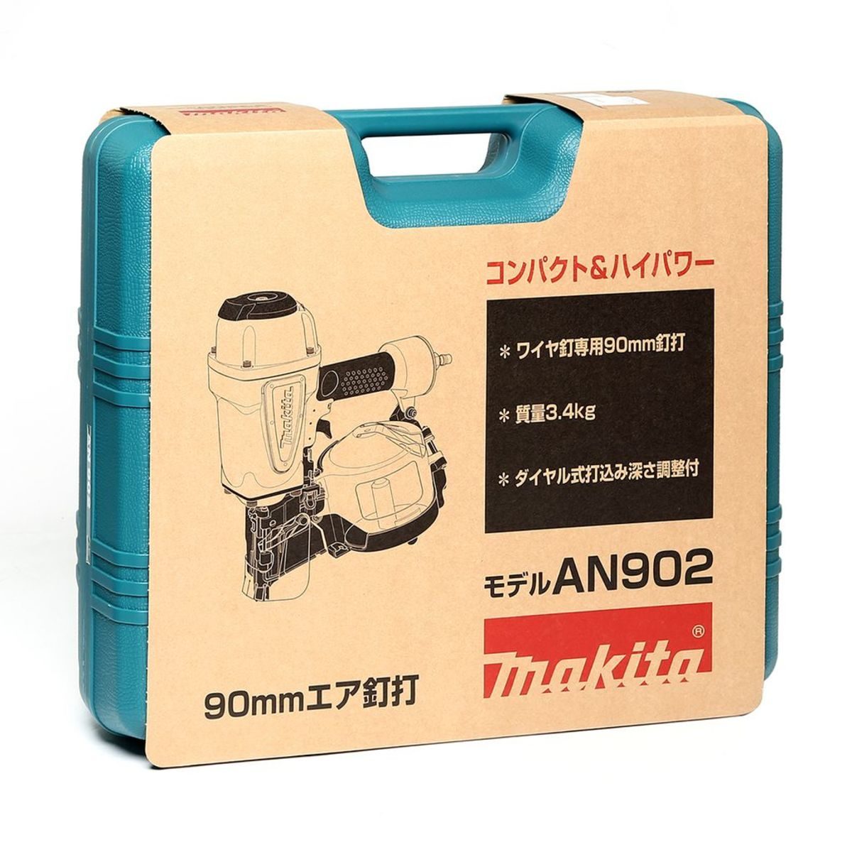 MAKITA เครื่องยิงตะปูม้วน ขนาดตะปู 45-90 มม. รุ่น AN902 แรงดันลม 60-120 PSI ความจุตะปู 150-300 ชิ้น (มากีต้า)
