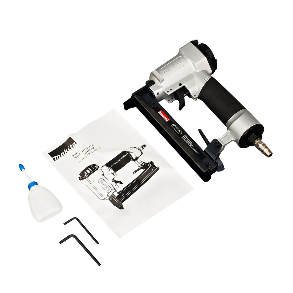 MAKITA เครื่องยิงตะปูลม รุ่น AT-1022AZK ขนาดตะปู 10-22 มม. แรงดันลม 60-100 PSIG ความจุตะปู 100 ชิ้น (มากีต้า)