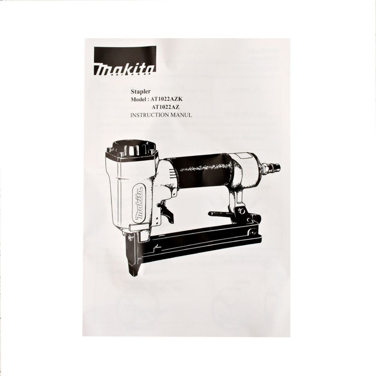MAKITA เครื่องยิงตะปูลม รุ่น AT-1022AZK ขนาดตะปู 10-22 มม. แรงดันลม 60-100 PSIG ความจุตะปู 100 ชิ้น (มากีต้า)