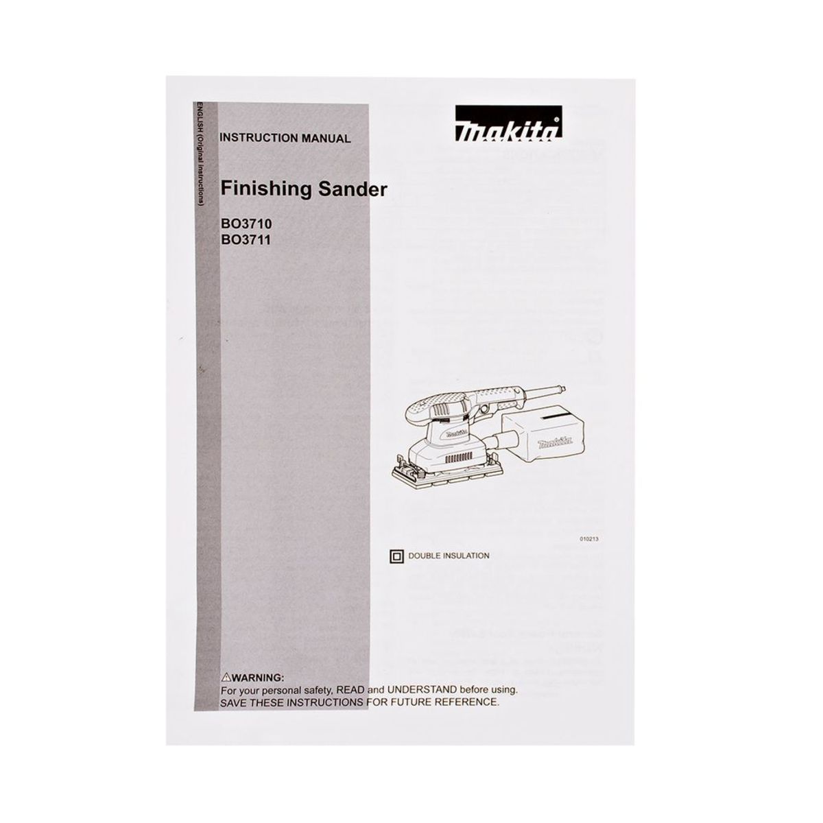 MAKITA เครื่องขัดกระดาษทรายสั่นช้า-เร็ว รุ่น BO-3711 กำลังไฟ 190 วัตต์ ขนาดกระดาษทราย 93 X 228 มม. ความเร็วในการขัดต่อนาที 4000-11000 OPM (ม