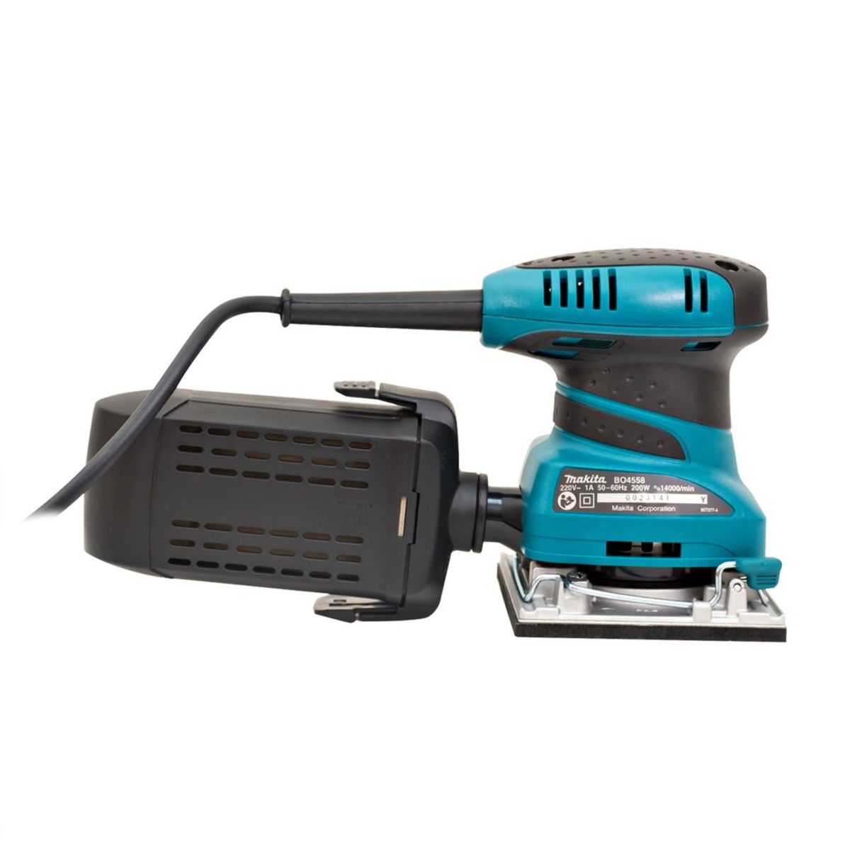 MAKITA เครื่องขัดกระดาษทรายสั่น ขนาด 114 X 140 มม. (4-1/2 X 5-1/2 นิ้ว) กำลังไฟ 200 วัตต์ รุ่น BO-4558 ความเร็วการขัด14,000 OPM มีฉนวนสองชั้