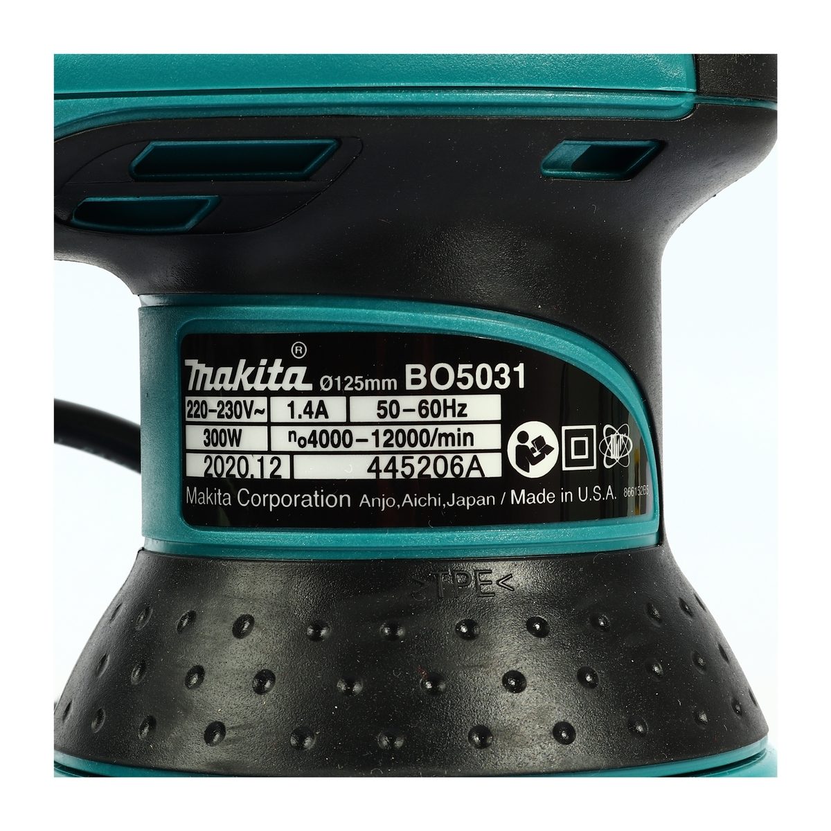 MAKITA เครื่องขัดกระดาษทรายกลมสั่นสุ่ม ขนาด 5 นิ้ว (125 มม.) กำลังไฟ 300 วัตต์ รุ่น BO-5031 ความเร็วการขัด 12,000 ครั้ง/นาที ฉนวนสองชั้น (มา