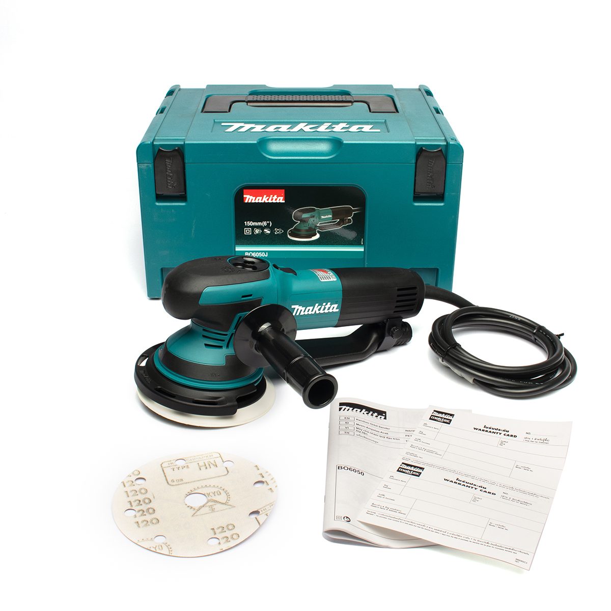 MAKITA เครื่องขัดกระดาษทรายกลมสั่นสุ่ม ขนาด 6 นิ้ว (150 มม.) กำลังไฟ 750 วัตต์ รุ่น BO-6050J ความเร็วการขัด 1,600 - 6,800 ครั้ง/นาที สามารถป