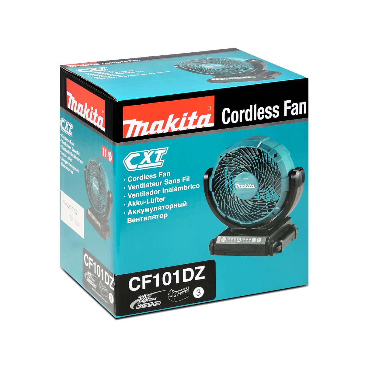 MAKITA พัดลมไร้สาย 12 โวลต์ ขนาด 7 นิ้ว รุ่น CF-101DZ ความเร็วลมสูงสุด 180 เมตร/นาที ไม่รวมแบตเตอรี่-แท่นชาร์จ (มากีต้า)